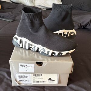 Balenciaga Black and White Sock Sneakers